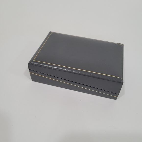 Dunhill Vintage Cufflinks Tie Clasp Clip Bar Set Silver Gold Striped Logo Box - Picture 16 of 16